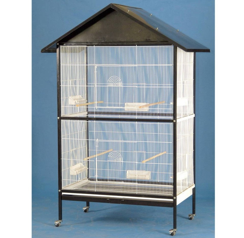 Image showcasing Extra Large Aviary Bird Cage Double Compartment with Stand 39