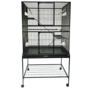 Multi-Bird Flight Bird Cage Extra Large 36" x 36" x 68" with Stand (Black Vein) 0417