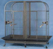 Large Bird Cage Double Compartment 66"x32"x68"Black 0887