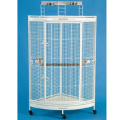 Large Corner Bird Cage with Play Stand r25" x 44"(Black Vein) 0617