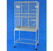 Flight Bird Cage with Stand 30" x 18" x 62" (Silver Vein) 0489