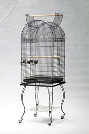 Arch Open Top 20"x 20" Parrot Bird Cage with Stand (Black Vein) 0103T