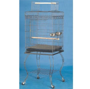 Flat Open Top Bird Cage 20"x 20" Parrot with Stand (White Colour) 0124