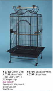 Large Open Top Parrot Cage 36"x30"x67" Black 0787