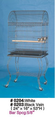 Arch Top Bird Cage with Stand 24"x 16" (Black Vein) 0203