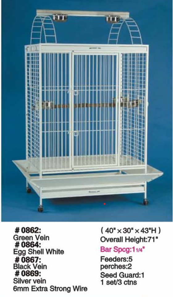 Large Bird Cage with Parrot Play Pen 40"x30"x71" White 0867 - EP ...