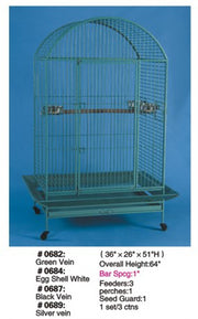 Arch Top Large Bird Cage with Stand 36"x 26" x 64" (Silver) 0689