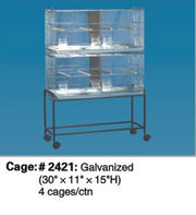 Bird Breeder Cage 76cm Galvanised Stackable with Removable SOLID DIVIDER 2421 (min ctn qty 4)
