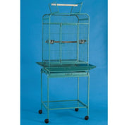 Open Top Parrot Bird Cage with Stand 22" x 18" W x59" (Silver Vein) 0539