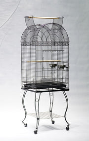 Arch Open Top 20"x 20" Parrot Bird Cage with Stand (Black Vein) 0103T