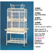 Open Top Parrot Bird Cage with Stand 27.5" x21.5" x 65.5" (Green Vein) 0562