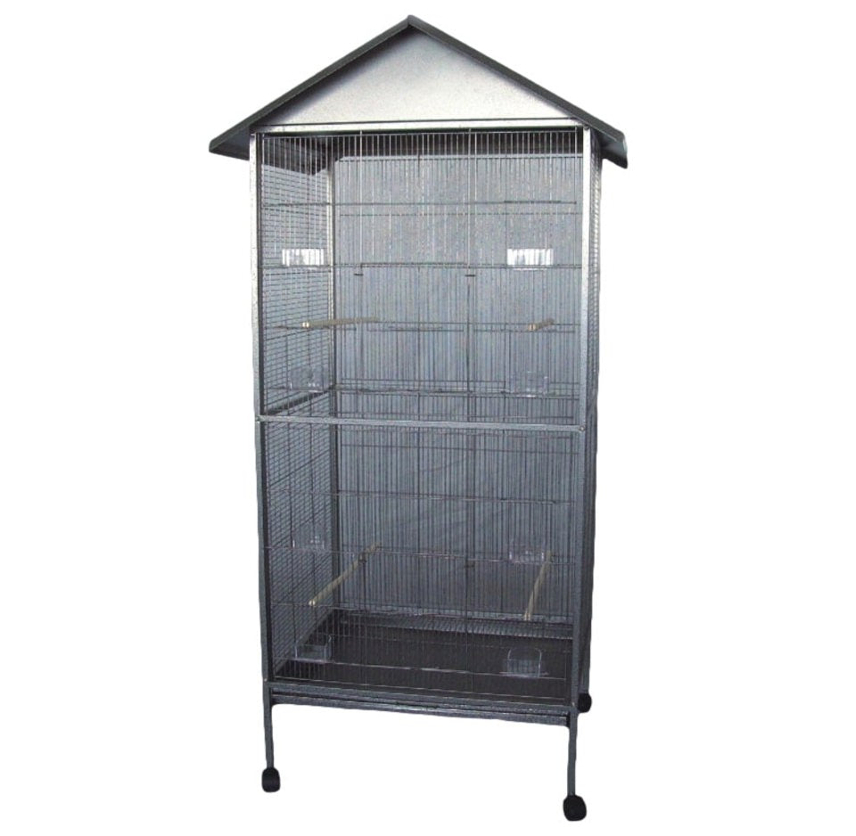 Image showcasing Large Aviary Bird Cage with Stand & Wheels 30