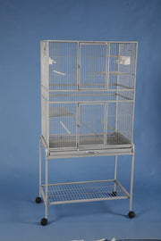 Flight Bird Cage with Stand 30" x 18" x 62" (Egg Shell White) 0484