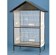 Extra Large Aviary Bird Cage Double Compartment with Stand 39"x 24"x 69"(Black & White) 0594